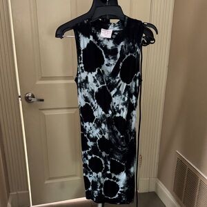 Romeo & Juliet Couture Black and White Patterned Midi Dress